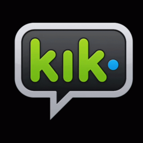 an icon of a text bubble with a green kik on the front