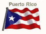 puerto rico flag with name on white background