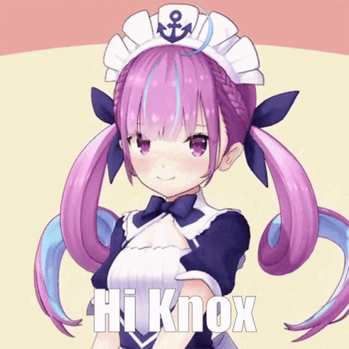 an anime character with purple hair in her ears