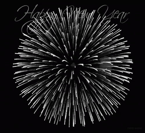 happy new year fireworks on a black background