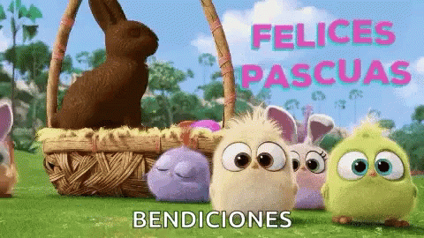 some animals and their baskets with the words pelicas pascuas