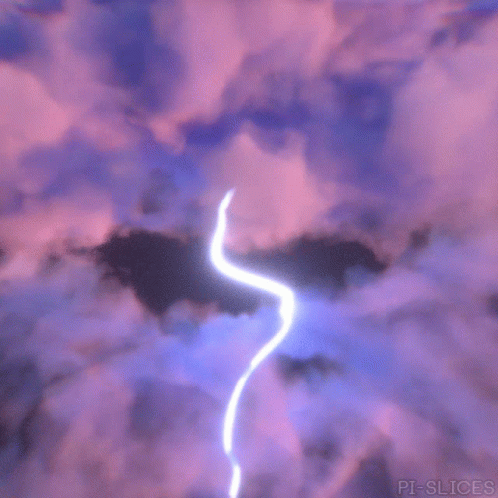a lightning bolt strikes across an intense sky