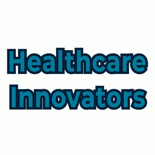 two brown and tan words that say healthcare innovators