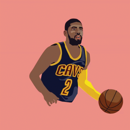 a drawing of a basketball player that is dribbling
