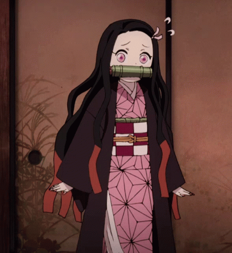 an anime is dressed up and wearing a purple kimono