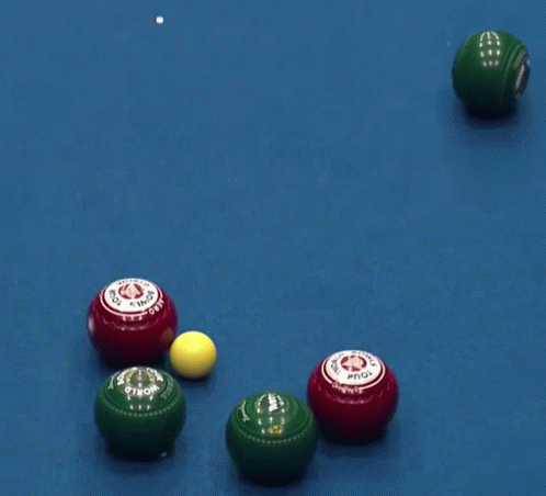 five balls, one of which is green and one blue