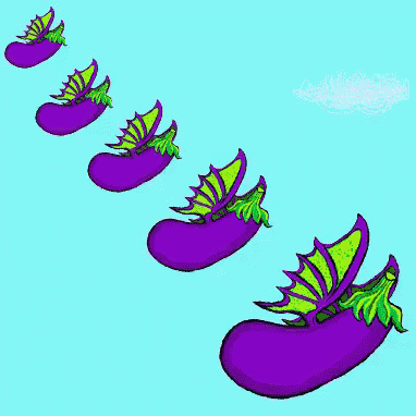 several images of purple shoes with green leaves