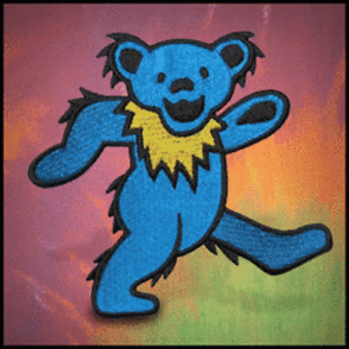 a cartoon teddy bear is holding soing in his hands