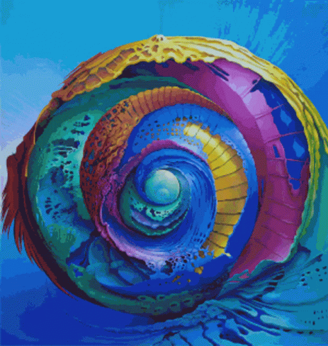 painting of an object with lots of colors