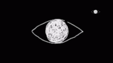 an eye with one dot showing that it is a human body