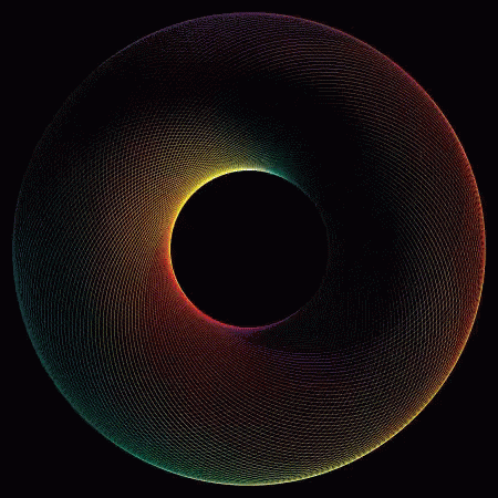an abstract circle made of small, thin curves