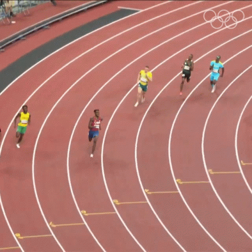 people on running track during olympic games