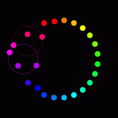 a circular colorful arrangement of objects arranged in the center