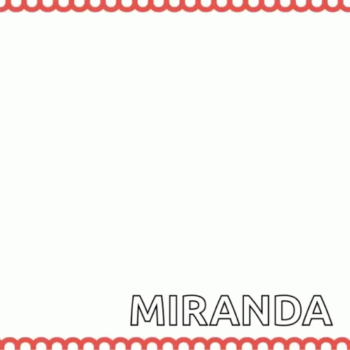 a border made with the words miranda in blue and white