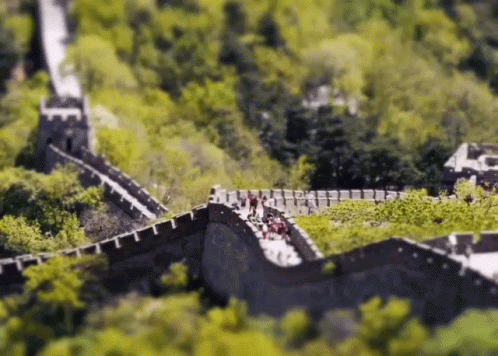 an aerial view of the great wall of china in the late twentieth century