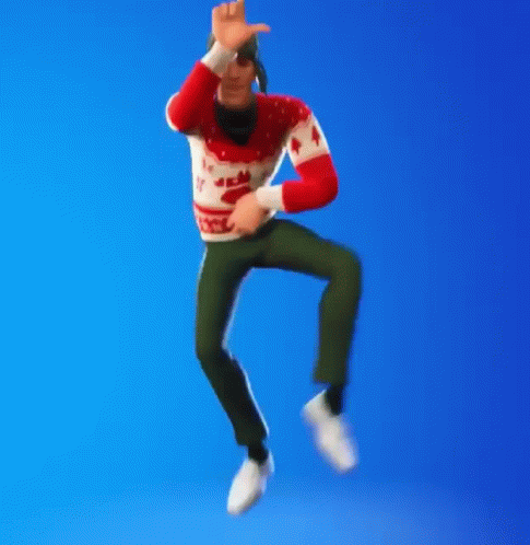 a man in a sweater and green pants dancing