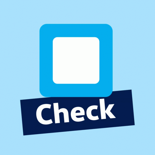 a sign saying check in front of an image