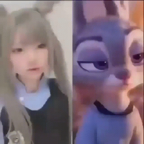 a girl wearing a bunny ears costume next to another  with long hair
