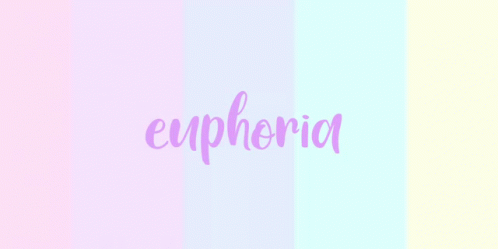 a pink and green striped wall with the word eupheria written in pink and blue