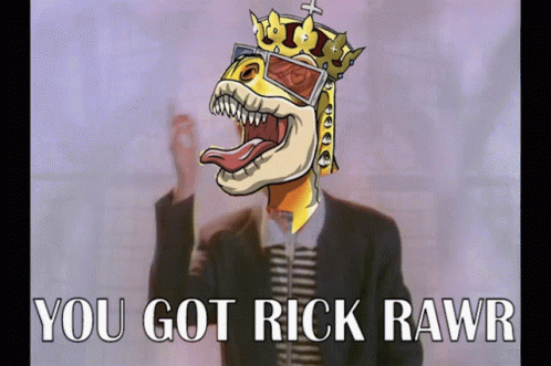 a poster that reads, you got rick rawr