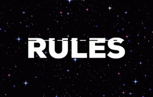 the words rules against an starr background