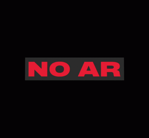 the word no air is shown in blue on a black background