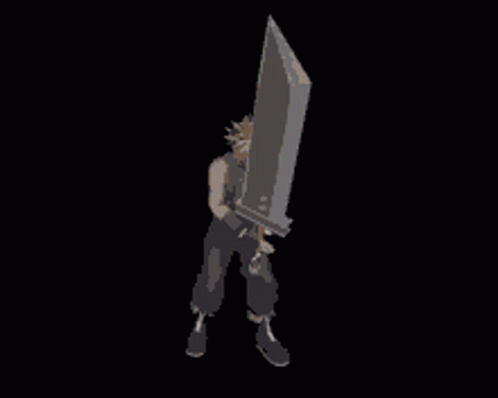 a pixellated image of a guy with a knife