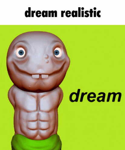 the words dream are next to a blue character