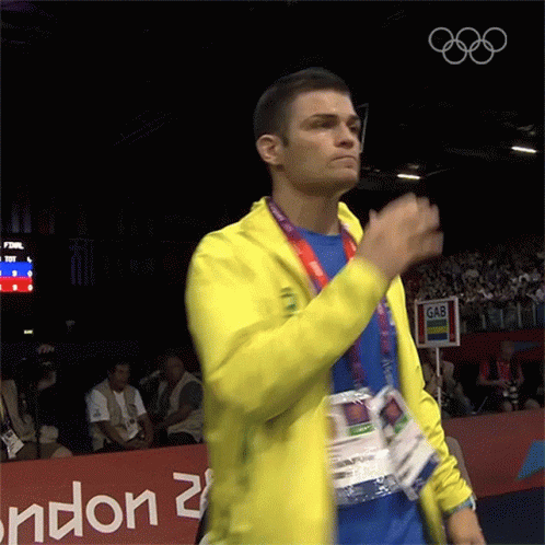 this is a po of a man giving the olympic sign