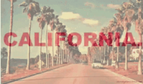 the california sign is at the end of a deserted street