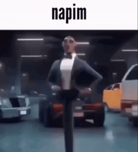 a car park with a sign that says napim