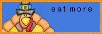 a digital version of a po of a penguin and the word eat more in large letters