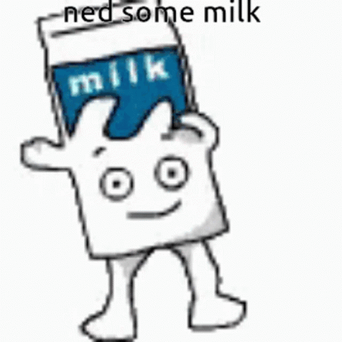 an animated image of a red someone milk packet