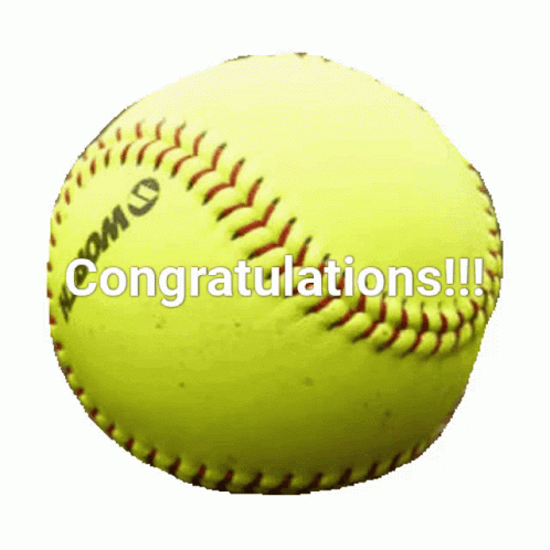 the words congratulations are above an image of a baseball