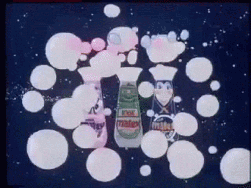 an old television screen with snowballs all over