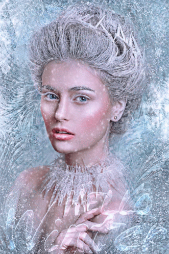 a drawing of a woman dressed like fridat in ice