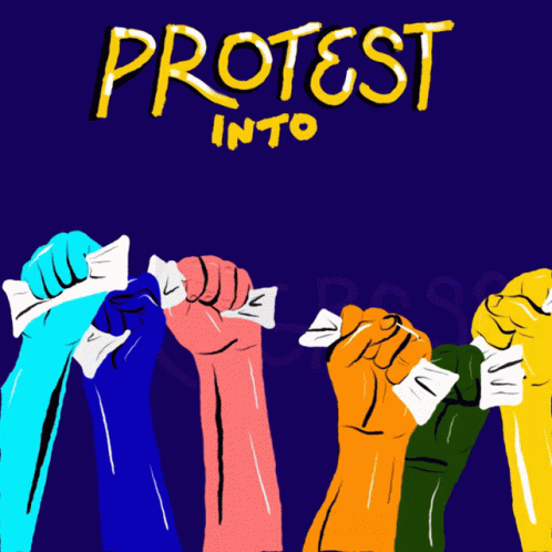 an art picture with multiple colorful hands holding their fists