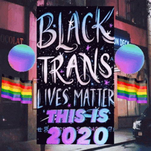a poster that reads black trans lives matter