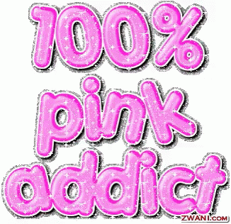 pink ad featuring the words, 100 % pink addict