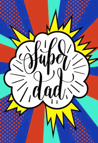 the words superb dad in black and blue