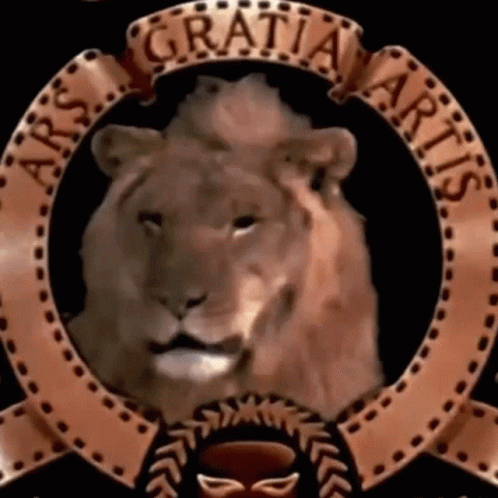an emblem with a lion and a circular frame