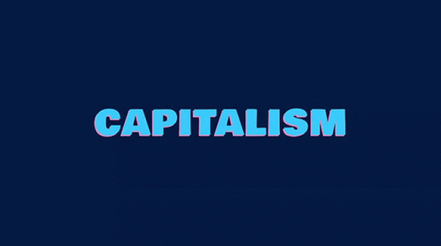 a brown background with the words capitalism in yellow lettering
