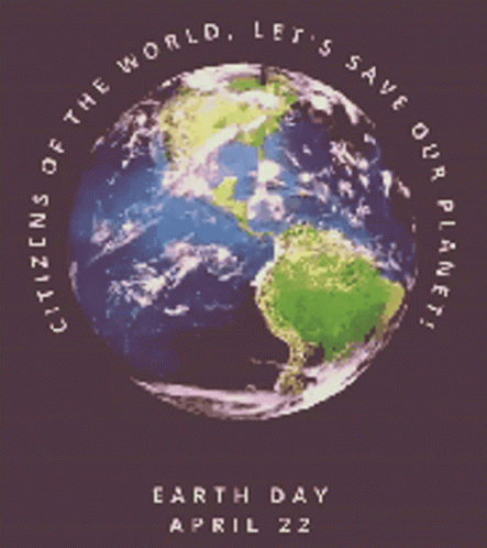 a poster with an earth and text for the world let't save our planet, earth day, on it