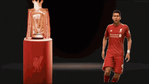 a graphic image of the liverpool goalkeeper next to an award