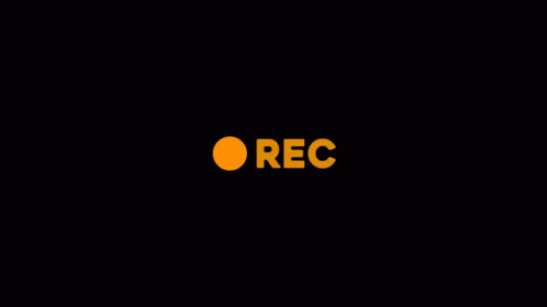 an animation of the word rec in blue against a dark background