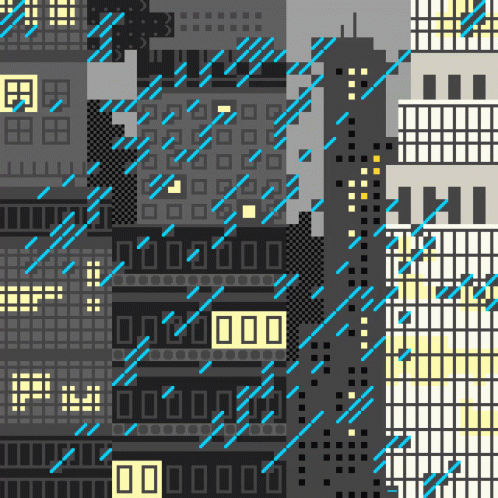 a pattern of some sort with several buildings and yellow lines