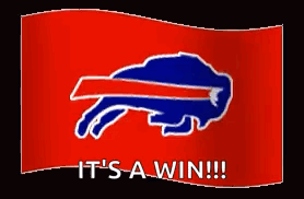 the bills logo with it's a win on it