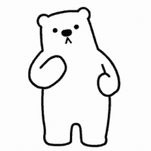 a bear standing in a cartoon style