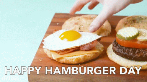 happy hamburger day is here on the table