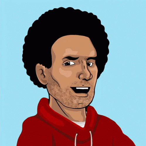 a digital painting of a man with curly hair and eyes